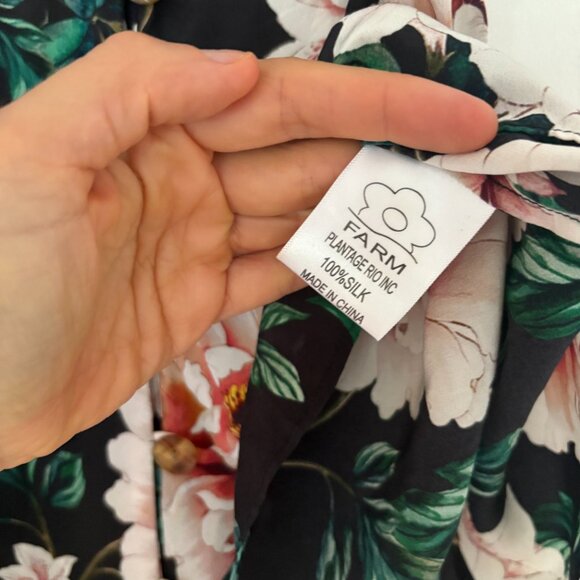 FARM RIO 100% Silk flower mini dress - Picture 4 of 4